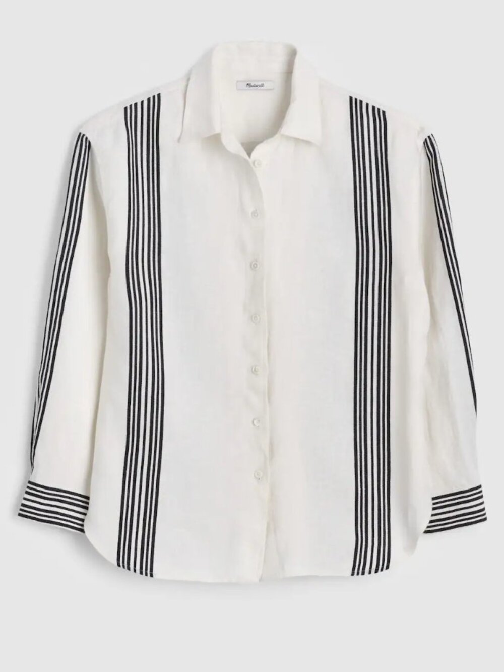 NWT 👔 Madewell Buttondown - The Easy Shirt in Linen Blend (Striped) - Picture 6 of 6